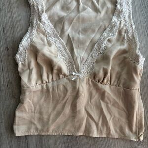 One Clothing Cream Lace Trim Chemise